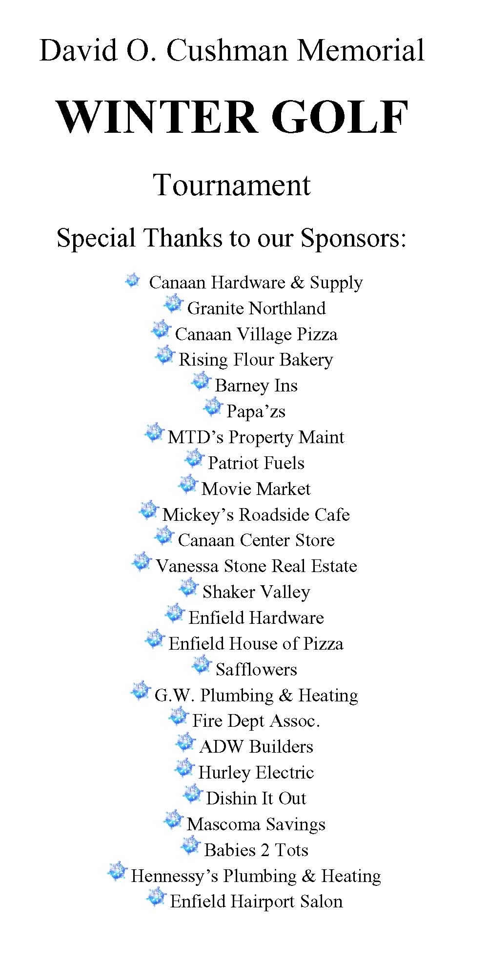 list of golf sponsors