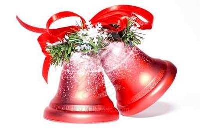 red holiday bells