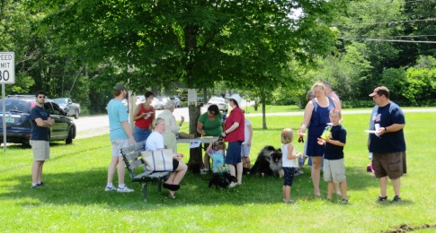 picnicers on the lawn