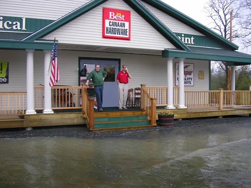 flooding up to hardware store steps