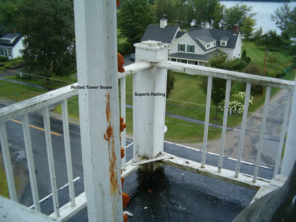 rotting railings at meeting house