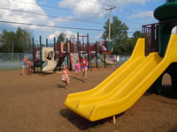yellow playground slide