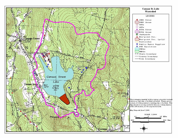 map of Canaan Lake