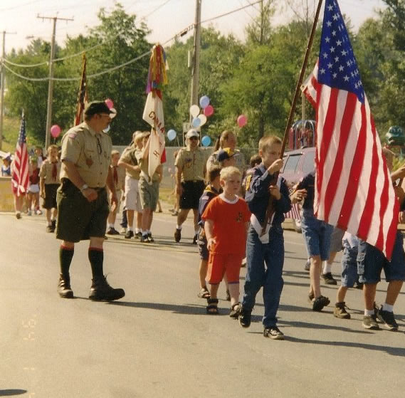 marching boy scout troop