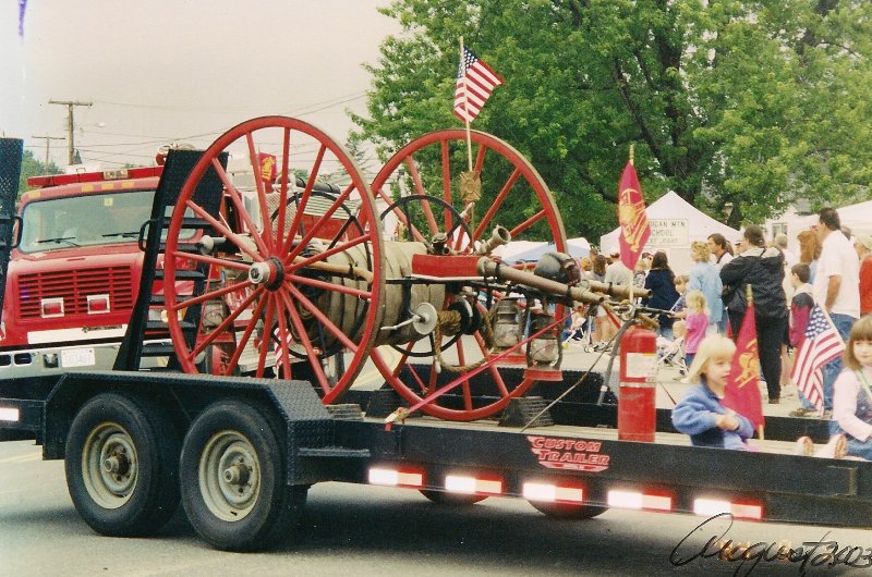 antique fire hose cart