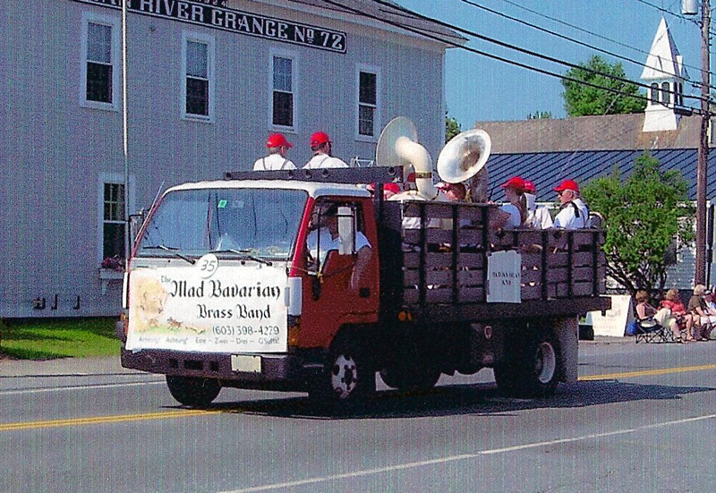 small band on a truck