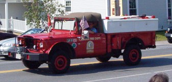 Antique fire jeep truck