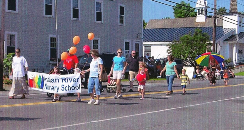 Indian River Nursery school teachers and children marching in parade