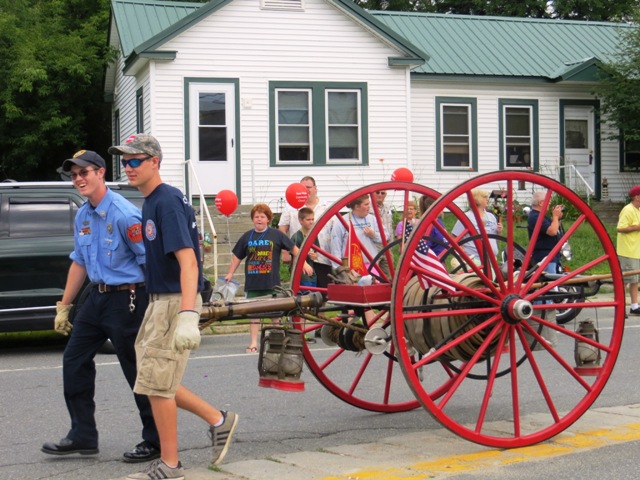 antique fire hose cart
