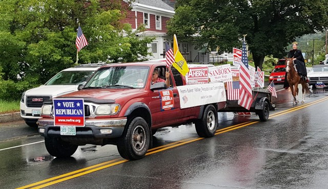 truck with campaign signs