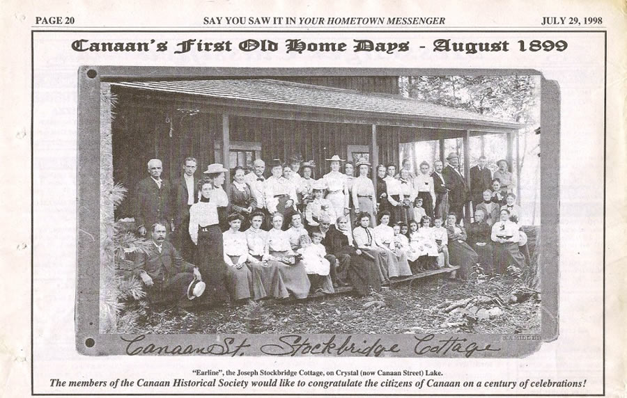 historic news clipping of Old Home Days